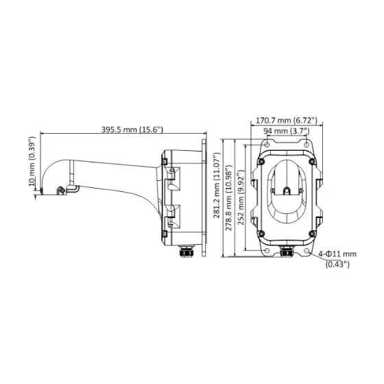 Габаритные размеры DS-1604ZJ-BOX-P Hikvision